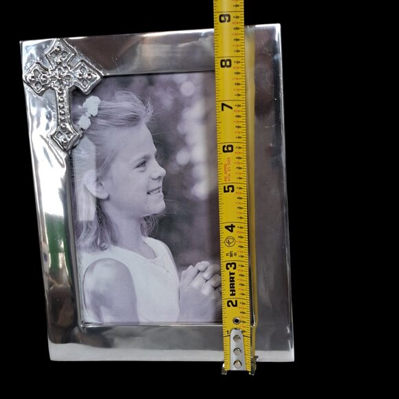 Mariposa Silver Beaded Cross 5x7 Frame  Brutalist Christian Photo - Picture 15 of 15